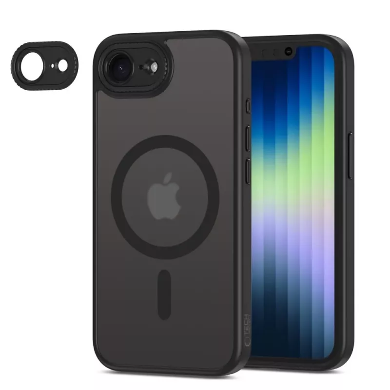Tech-Protect Magcam Magsafe iPhone 16E/17E mat zwart Case