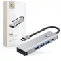 TECH-PROTECT HB01 hub-adapter 5in1 Type-C + USB3.0 + HDMI 4K 60Hz + PD100W spacegrijs