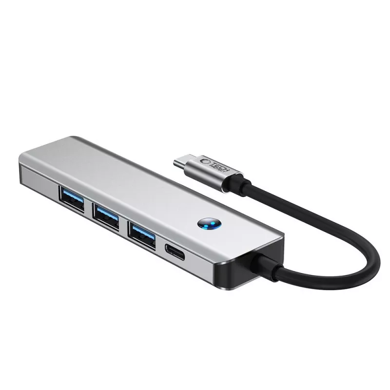 TECH-PROTECT HB01 hub-adapter 5in1 Type-C + USB3.0 + HDMI 4K 60Hz + PD100W spacegrijs
