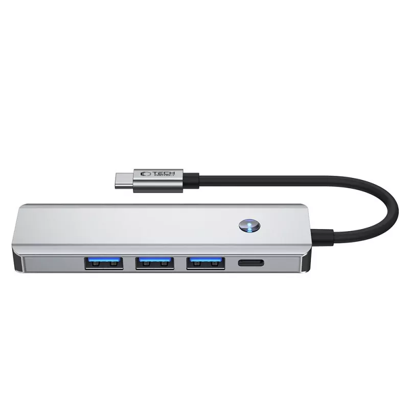 TECH-PROTECT HB01 hub-adapter 5in1 Type-C + USB3.0 + HDMI 4K 60Hz + PD100W spacegrijs