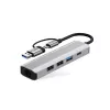 TECH-PROTECT HB03 hub-adapter 5in1 Type-C + USB 2.0 + USB 3.0 + RJ45 spacegrijs