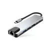TECH-PROTECT HB02 hub-adapter 6-in-1 USB-C + USB 2.0 + USB 3.0 + HDMI 4K 30Hz + RJ45 + PD 100W spacegrijs