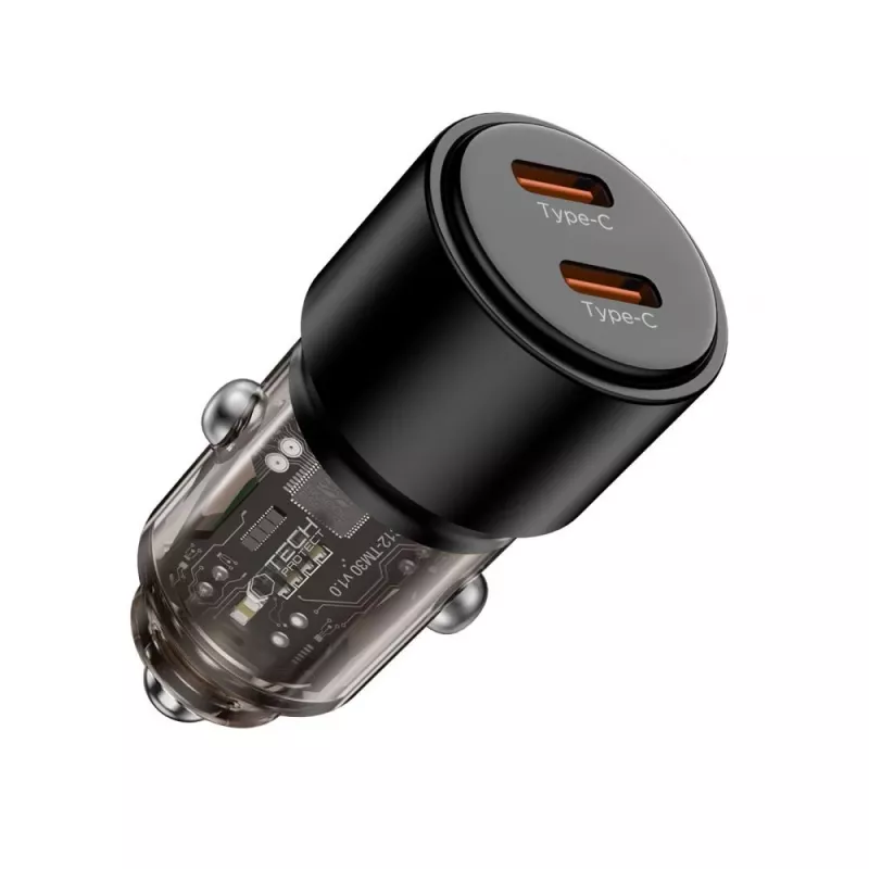 TECH-PROTECT CC03 2-poorts autolader PD 100W zwart