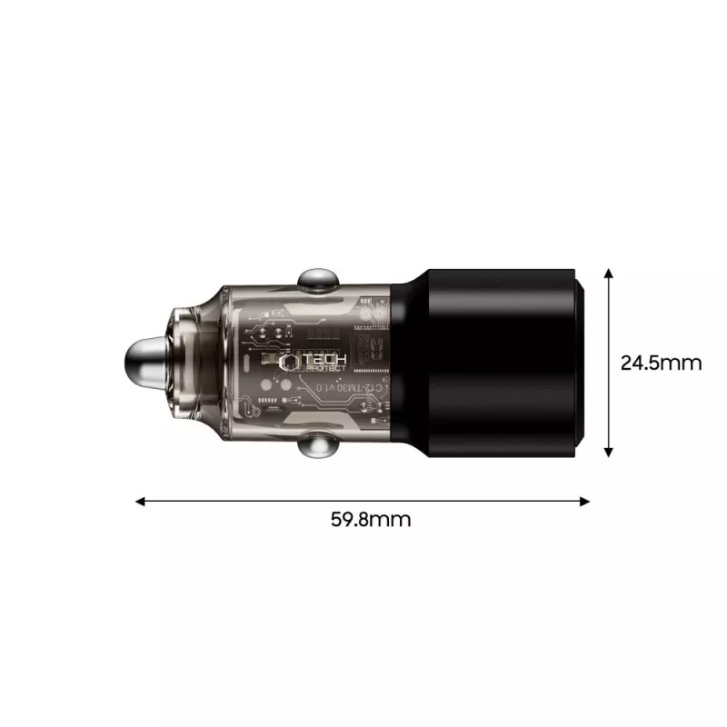 TECH-PROTECT CC03 2-poorts autolader PD 100W zwart