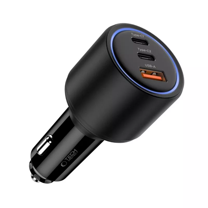 TECH-PROTECT CC04 3-poorts autolader PD 175W zwart