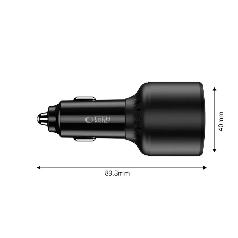TECH-PROTECT CC04 3-poorts autolader PD 175W zwart
