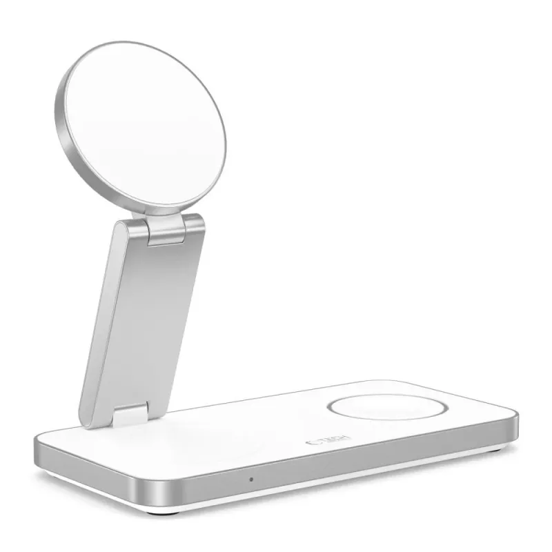 TECH-PROTECT QI15W-A47 3-in-1 magnetische MagSafe draadloze oplader wit