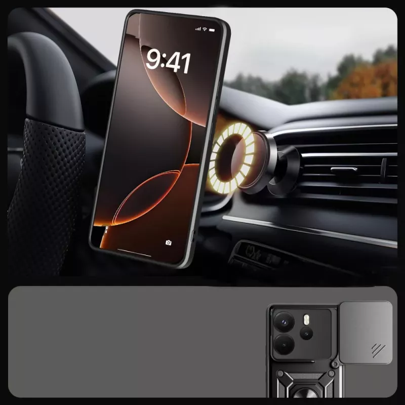 Tech-Protect Camshield Pro hoesje voor Xiaomi Redmi Note 14 4G, mat zwart
