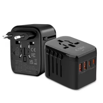 TECH-PROTECT TA200 reisadapter EU / UK / US / AU zwart
