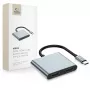 TECH-PROTECT HB08 hub-adapter 4-in-1 USB-C + USB 2.0 + 2x HDMI 4K 60Hz spacegrijs