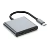 TECH-PROTECT HB08 hub-adapter 4-in-1 USB-C + USB 2.0 + 2x HDMI 4K 60Hz spacegrijs