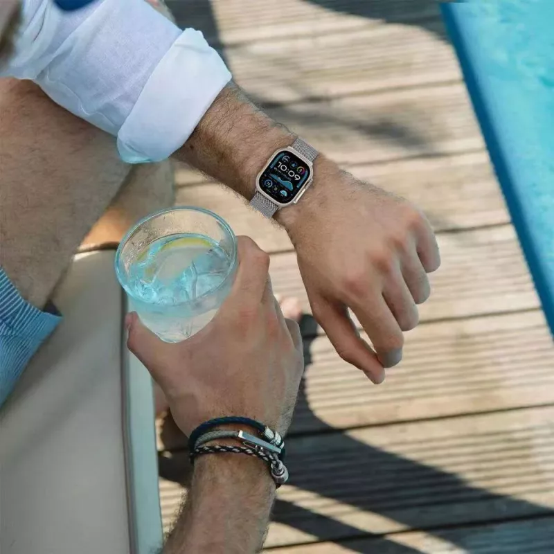 TECH-PROTECT Milano Apple Watch 8 / 9 / 10 / 11 / SE / Ultra (44 / 45 / 46 / 49 mm) titanium schakelarmband