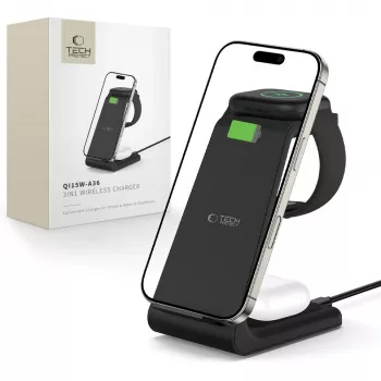 TECH-PROTECT QI15W-A36 3-in-1 draadloze oplader voor Apple zwart
