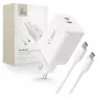 TECH-PROTECT NC45W-GAN 2-poorts netwerkoplader PD 45W + USB-C kabel wit