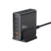 Tech-Protect DC80W-GAN 6-PORT GaN 80W USB-C oplader zwart