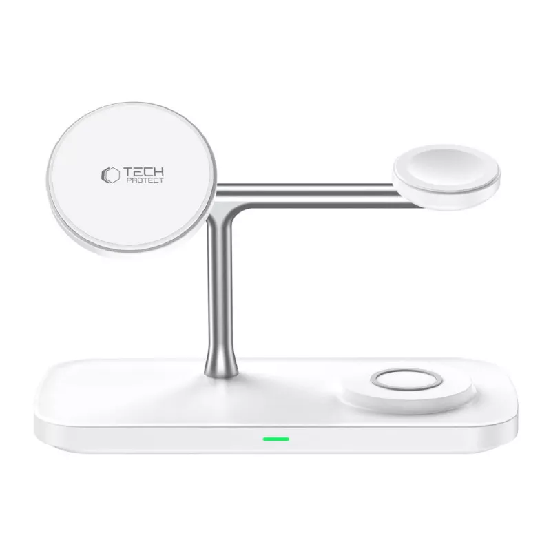 TECH-PROTECT QI15W-A45 3-in-1 Magnetic MagSafe draadloze oplader wit