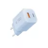 TECH-PROTECT NCM33 2-poorts netwerkoplader PD 33W / QC3.0 lichtblauw