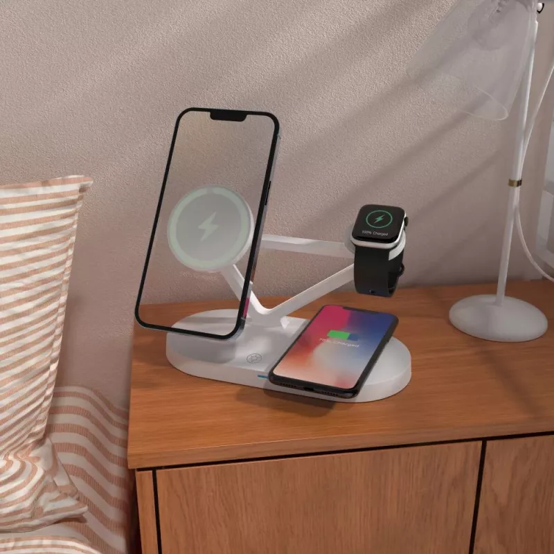 Tech-Protect QI15W-A41 3IN1 MagSafe draadloos oplaadstation wit