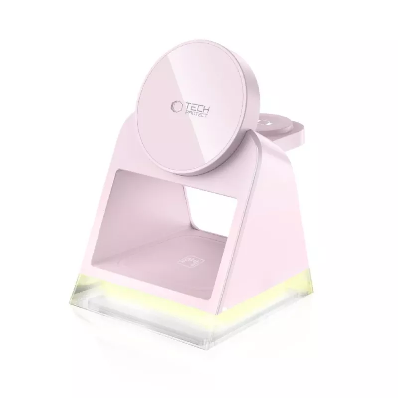 Tech-Protect QI15W-A43 3IN1 MagSafe draadloos oplaadstation roze