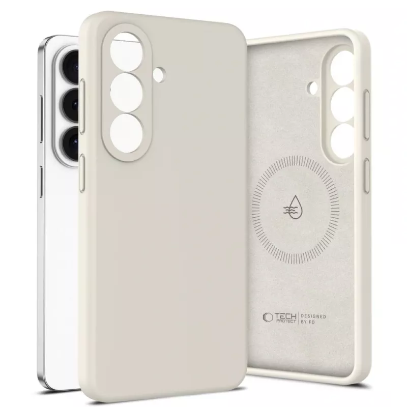 Tech-Protect Silicone MagSafe Hoesje voor Samsung Galaxy S26, Kosmische latte