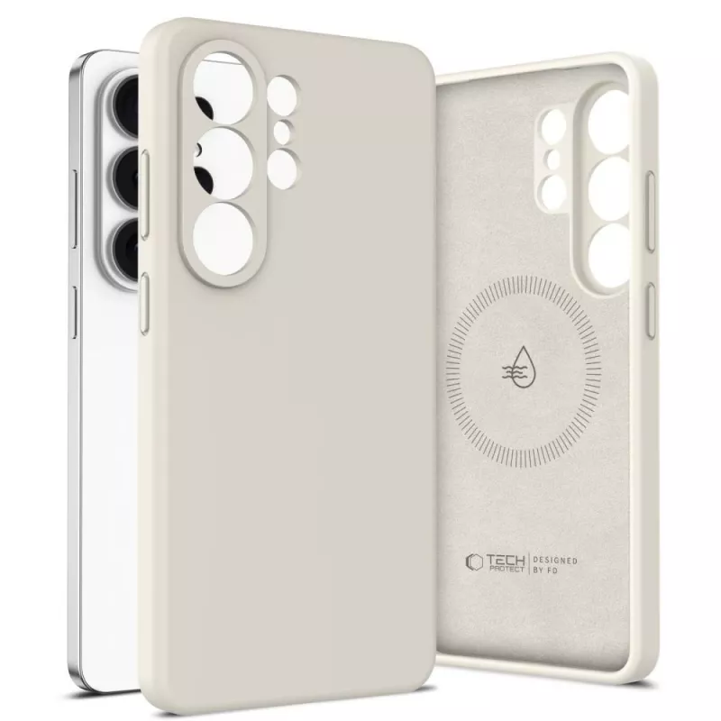 Tech-Protect Silicone MagSafe hoesje voor Samsung Galaxy S26 Ultra - Cosmic Latte