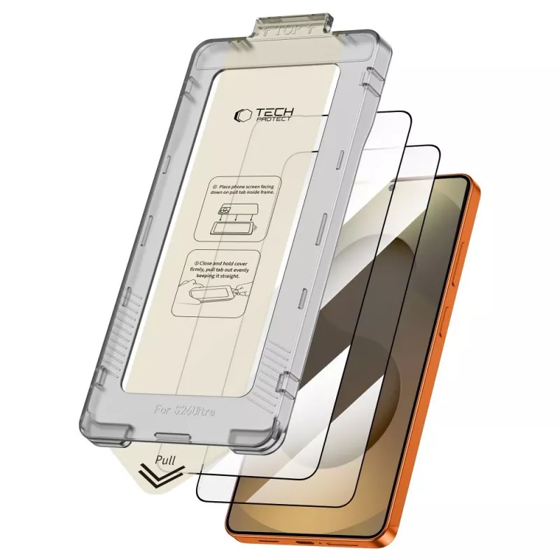 Gehard glas schermbeschermer TECH-PROTECT Quick Set+ 2-pack voor Samsung Galaxy S26 Ultra zwart