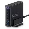 TECH-PROTECT DC240W-GAN 6-poorts desktopoplader PD 240W / QC3.0 zwart