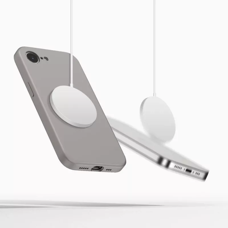 Tech-Protect Silicone MagSafe-hoes voor Apple iPhone 16E / 17E, steengrijs