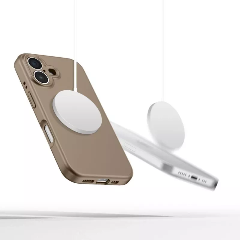 Tech-Protect Silicone MagSafe-hoes voor Apple iPhone 16E / 17E - chocoladebruin