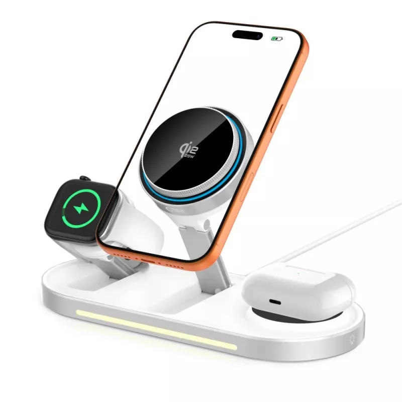 TECH-PROTECT A51 ARCTICBOOST 3-in-1 magnetische MagSafe draadloze oplader 25W Qi2.2 wit