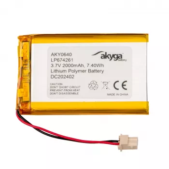 Akyga AKY0640 LP674261 Li-Po-accu 3,7 V 2000 mAh, PCM, Molex 5264 2-polig, 50 mm