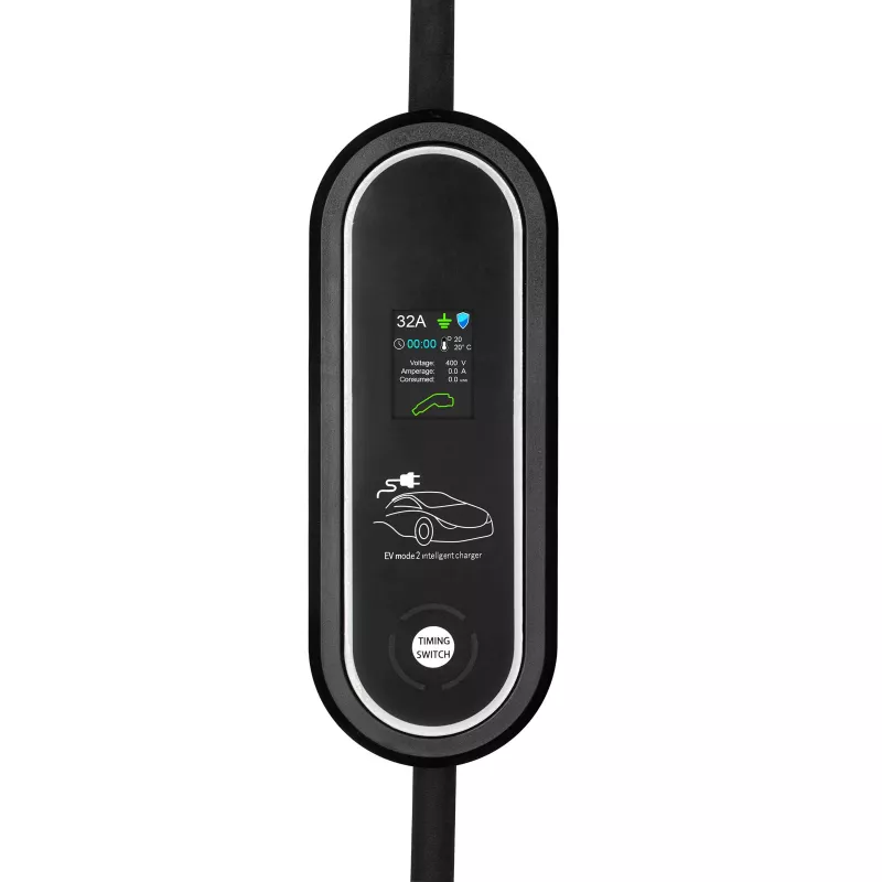 Akyga AK-EC-22 mobiele EV-lader, Type 2, CEE-5-pin-stekker, driefasig, 32 A, 22 kW, LCD, 5 m