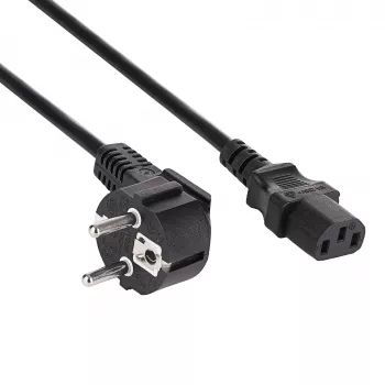 Akyga AK-PC-05S stroomkabel, CEE 7/7 naar IEC C13, koper 3 x 1,5 mm², 5 m, zwart