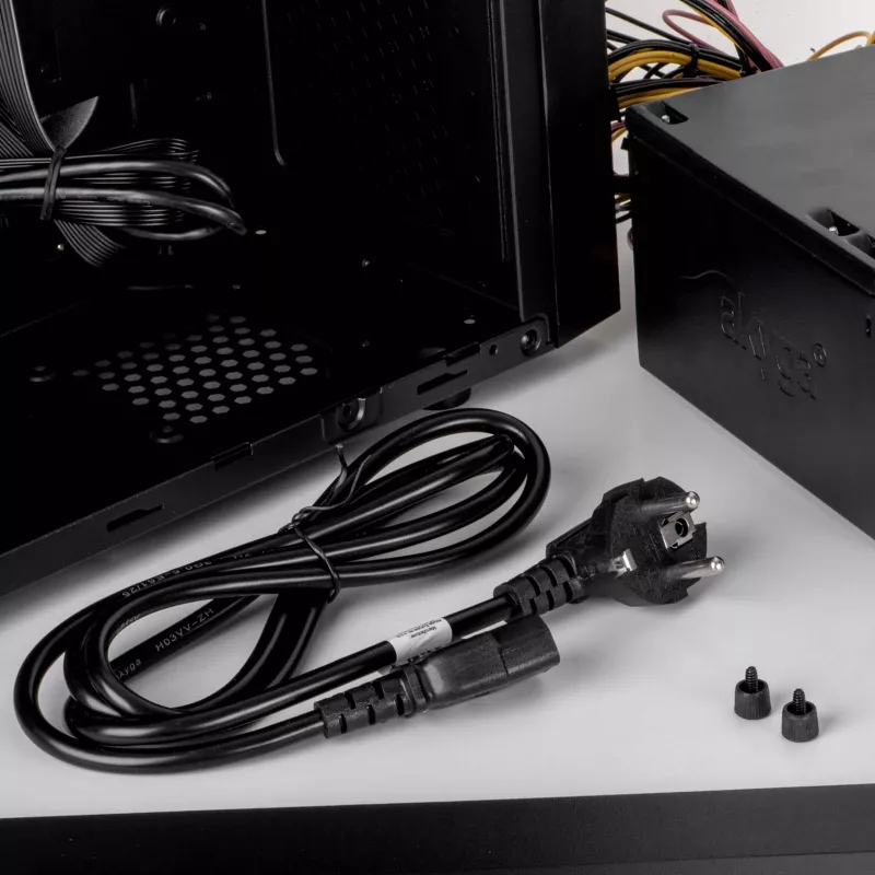 Akyga AK-PC-08S stroomkabel CEE 7/7 (Schuko) naar IEC C13, 3 x 1,5 mm² koper, 10 m, zwart