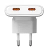 Akyga AK-CH-32 platte GaN-USB-C-oplader 65 W, 2 x USB-C PD, wit