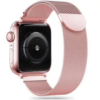 TECH-PROTECT Milanese Loop band voor Apple Watch 4 / 5 / 6 / 7 / 8 / 9 / SE / Ultra 1 / 2 (42 / 44 / 45 / 49 mm) roségoud
