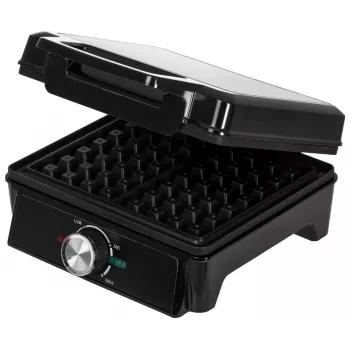 Adler AD 3088 wafelijzer voor 2 grote wafels, 1600 W (max. 2000 W), antiaanbakplaten, regelbare temperatuur, zwart (AD 3088)