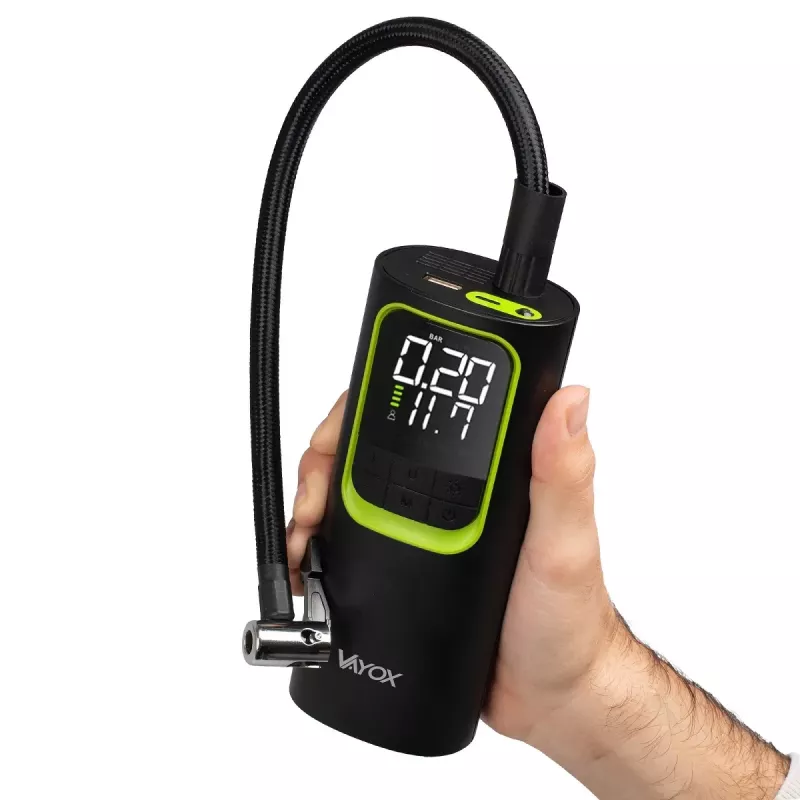 VAYOX VA0410 oplaadbare luchtpomp 8000mAh cilinder 19mm met powerbank-functie