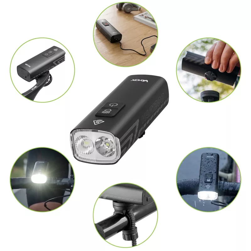 Vayox VAF1200 voorfietslicht 2500mAh 1200lm IPX6