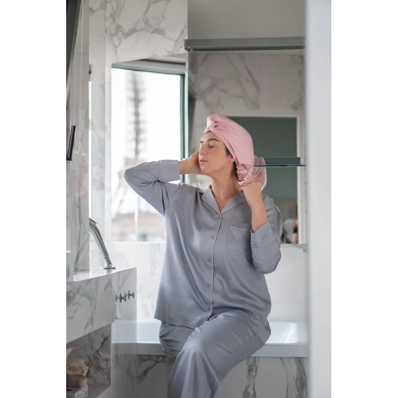 GLOV Double-Layer Satin Sleeping Cap roze
