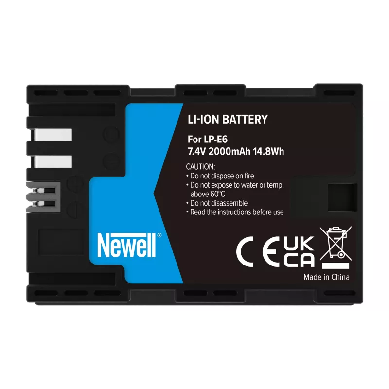 Newell vervangende accu voor Canon LP-E6, 2000mAh, 7,4V Li-Ion