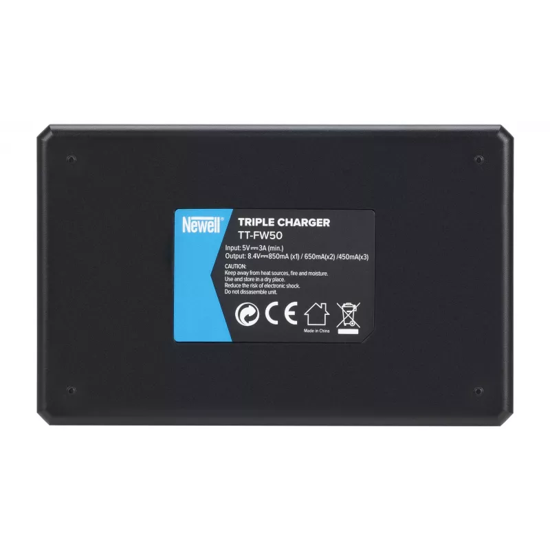 Newell TT-USB-C driekanaals lader voor Sony NP-FW50 accu's