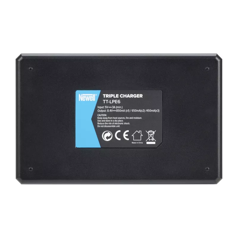 Newell TT-USB-C driekanaals lader voor Canon LP-E6 accu's