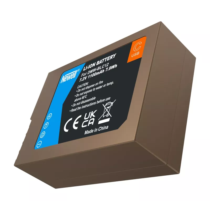 Newell vervangende accu DMW-BLC12 USB-C voor Panasonic Lumix