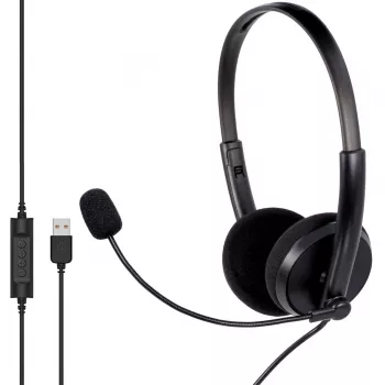 MOZOS MTX1091ECO bedrade on-ear headset met microfoon USB-A