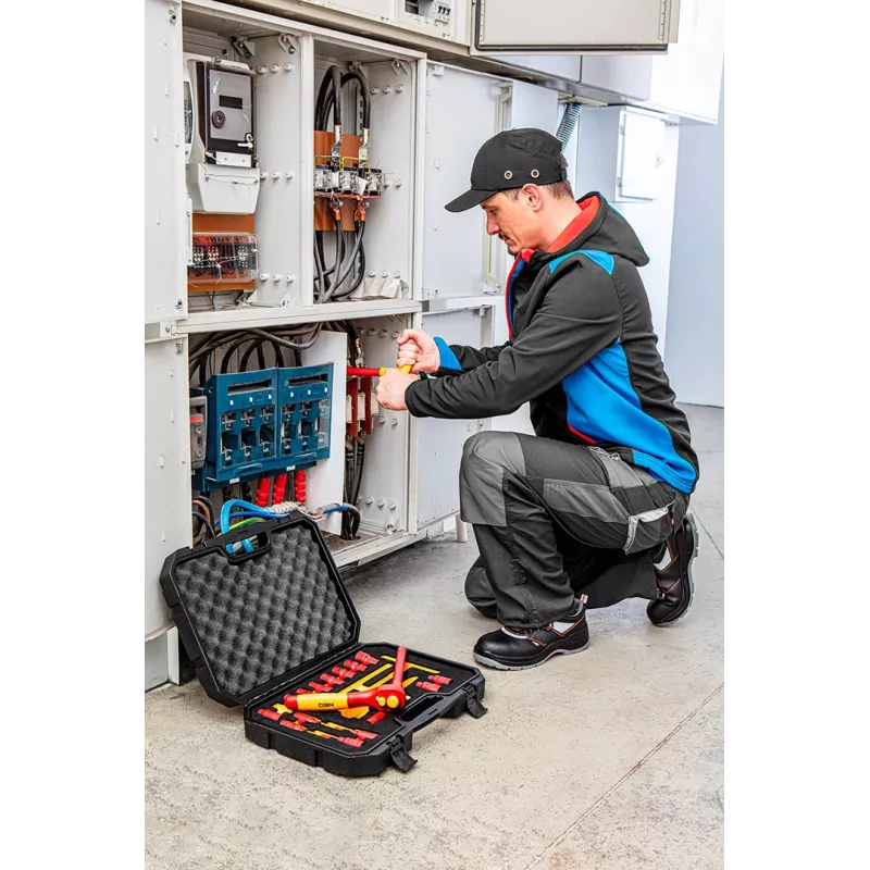 NEO TOOLS 1000V geïsoleerde dopsleutelset, 19-delig, 1/2 inch aandrijving, chroom-vanadiumstaal, VDE-gecertificeerd