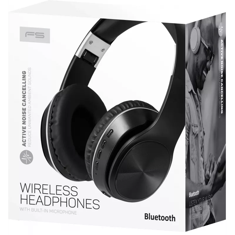 Omega Freestyle FH0925 draadloze Bluetooth-headset met actieve ruisonderdrukking, zwart (44903)