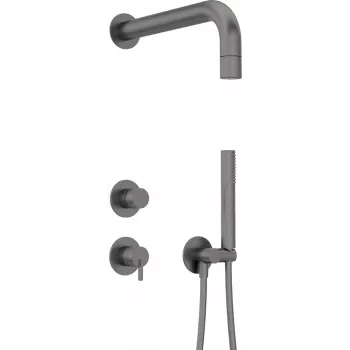 DEANTE inbouw doucheset met handdouche - mat zwart, eenhendelmengkraan, messing, 150 cm slang