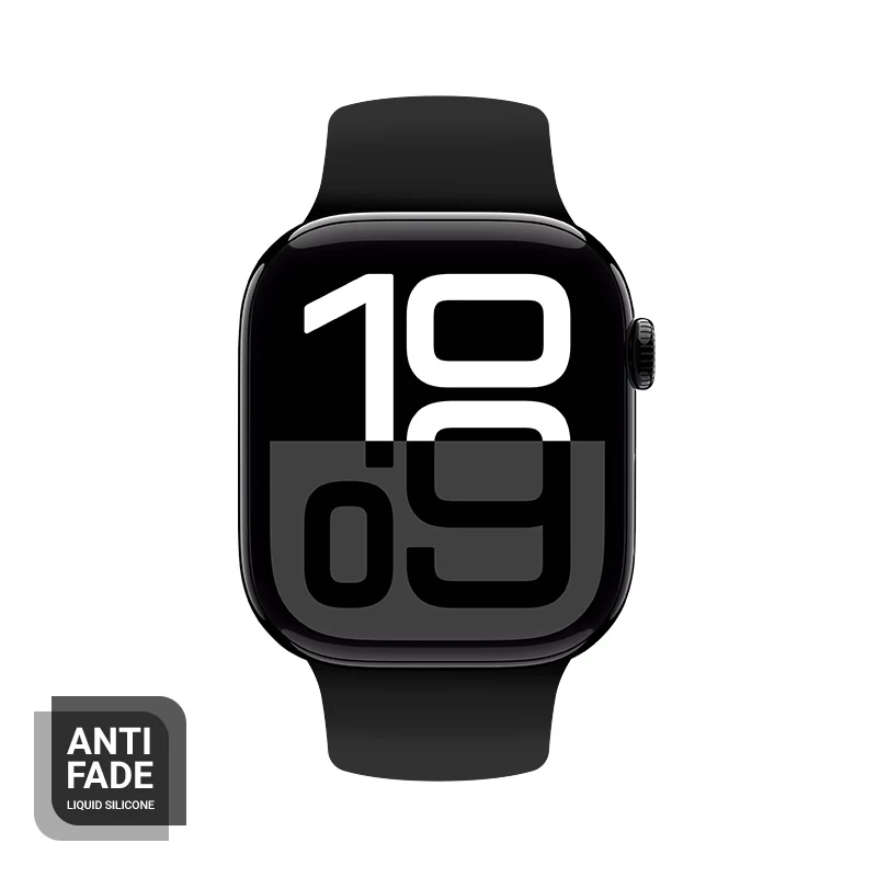 Crong Liquid Silicone band voor Apple Watch 38/40/41/42 mm (zwart)