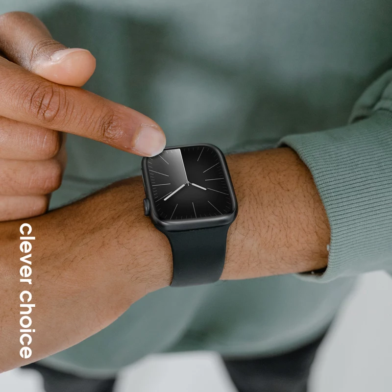 Crong Liquid Silicone band voor Apple Watch 38/40/41/42 mm (zwart)